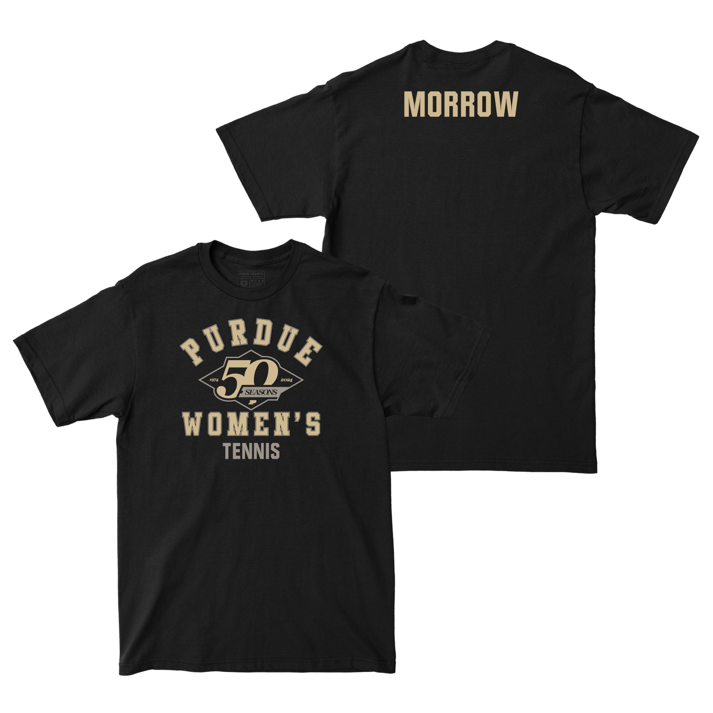 50th Anniversary Women's Tennis Diamond Black Tee - Ellie Morrow Small