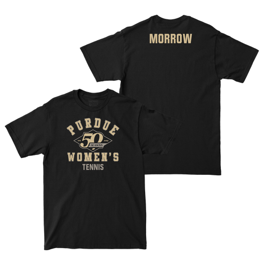 50th Anniversary Women's Tennis Diamond Black Tee - Ellie Morrow Small