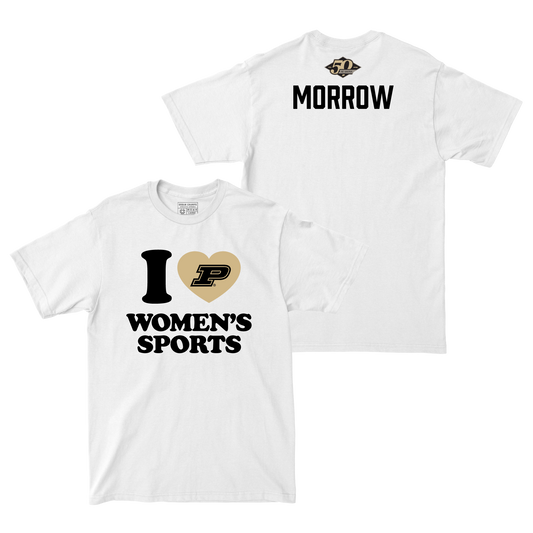 50th Anniversary Women's Tennis Love Sports White Comfort Colors Tee - Ellie Morrow Small