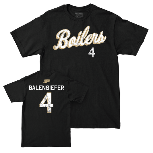 Women's Volleyball Black Script Tee - Grace Balensiefer | #4 Youth Small