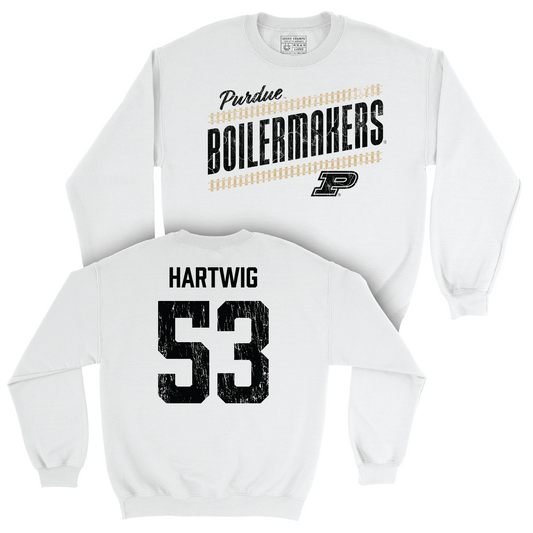 Football White Slant Crew - Gus Hartwig | #53 Youth Small