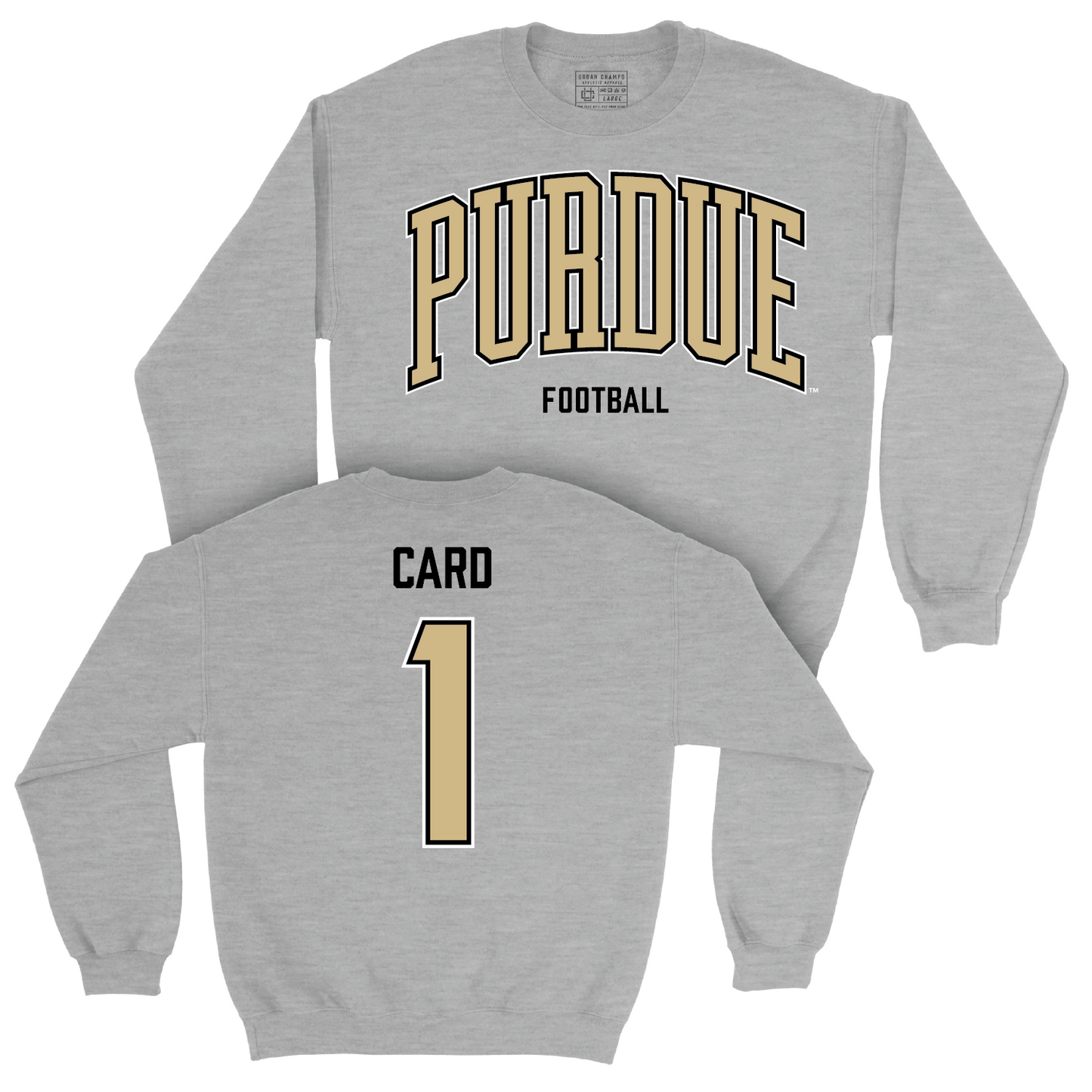 Football Sport Grey Arch Crew - Hudson Card | #1 Youth Small