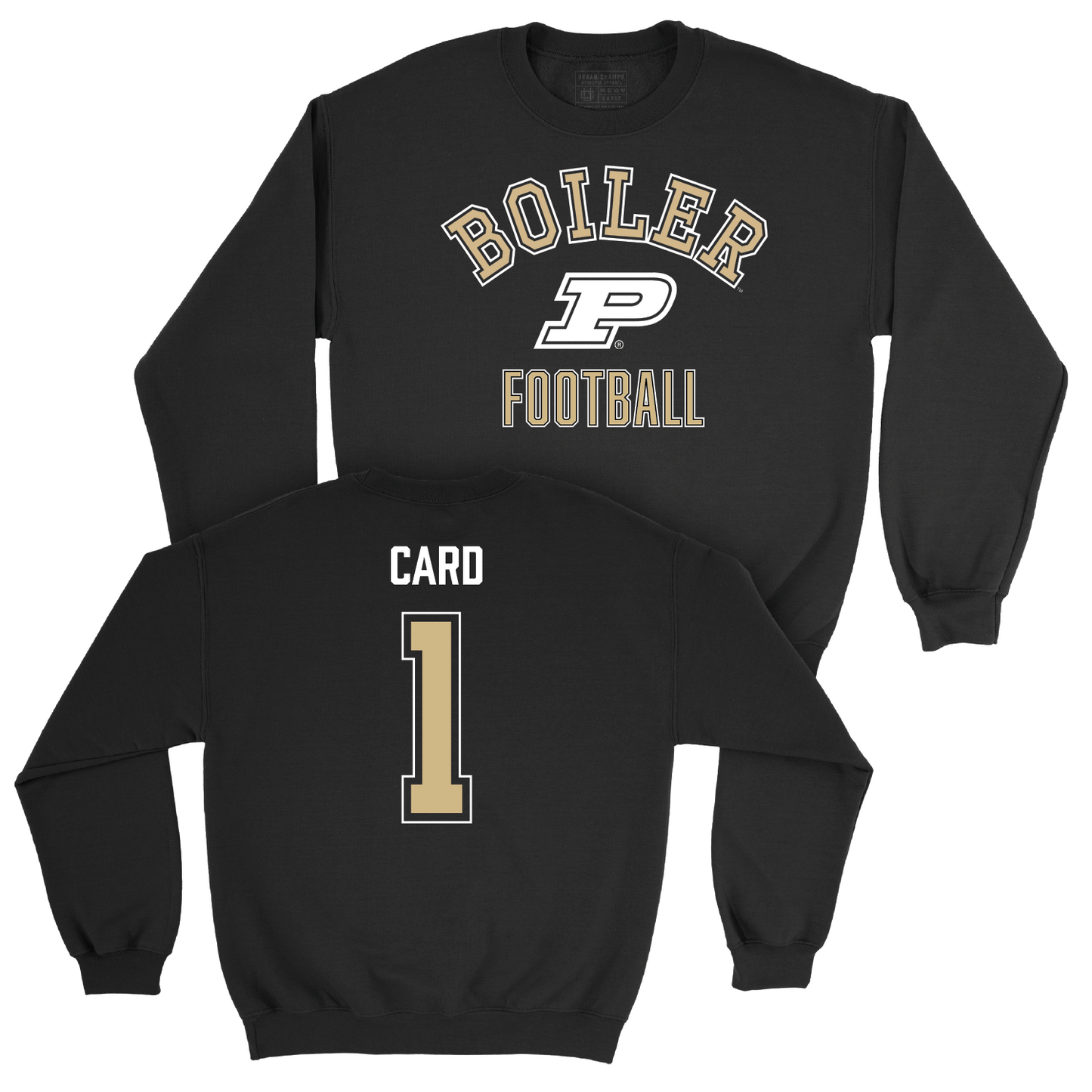 Football Black Classic Crew - Hudson Card | #1 Youth Small