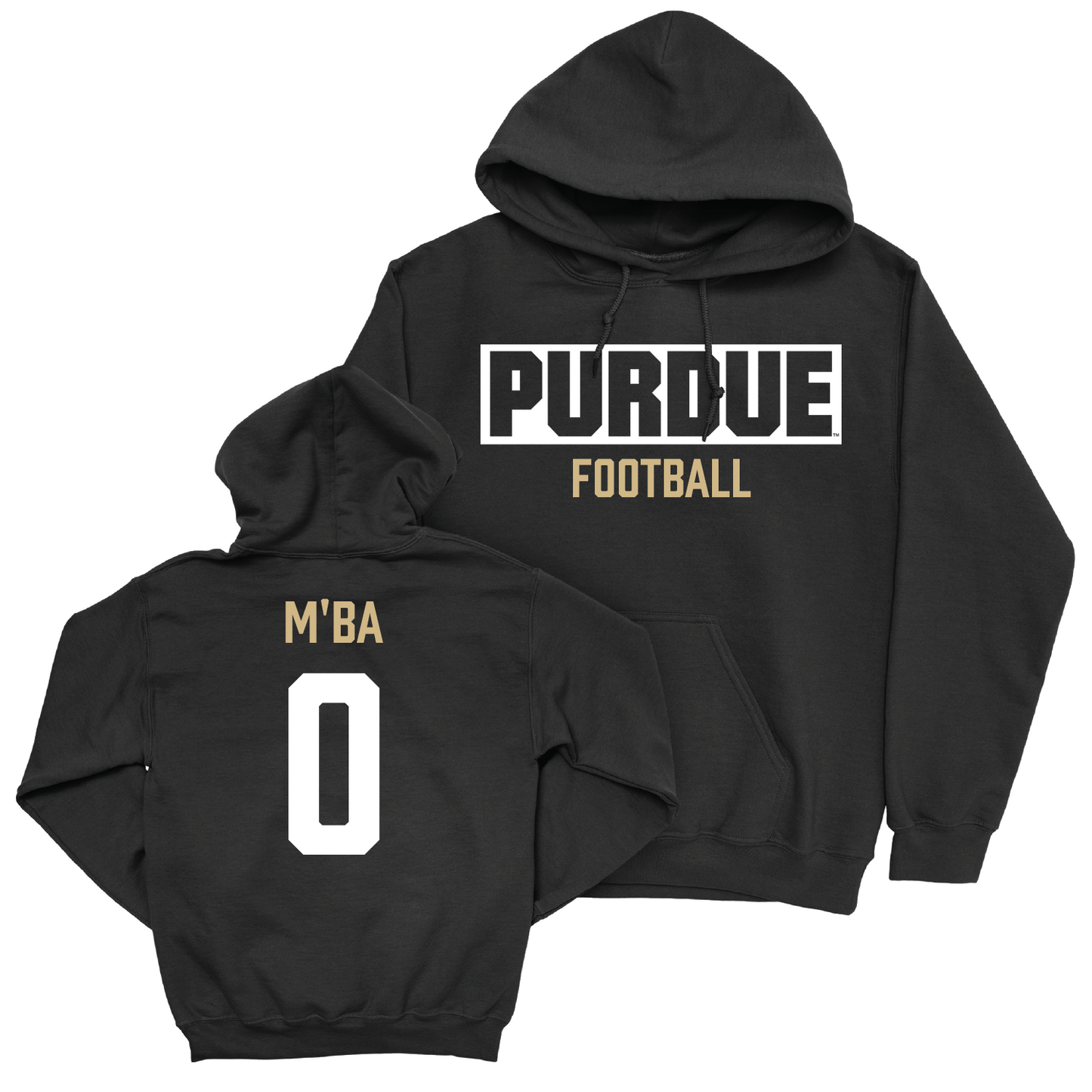 Football Black Staple Hoodie - Jeffrey M'Ba | #0 Youth Small