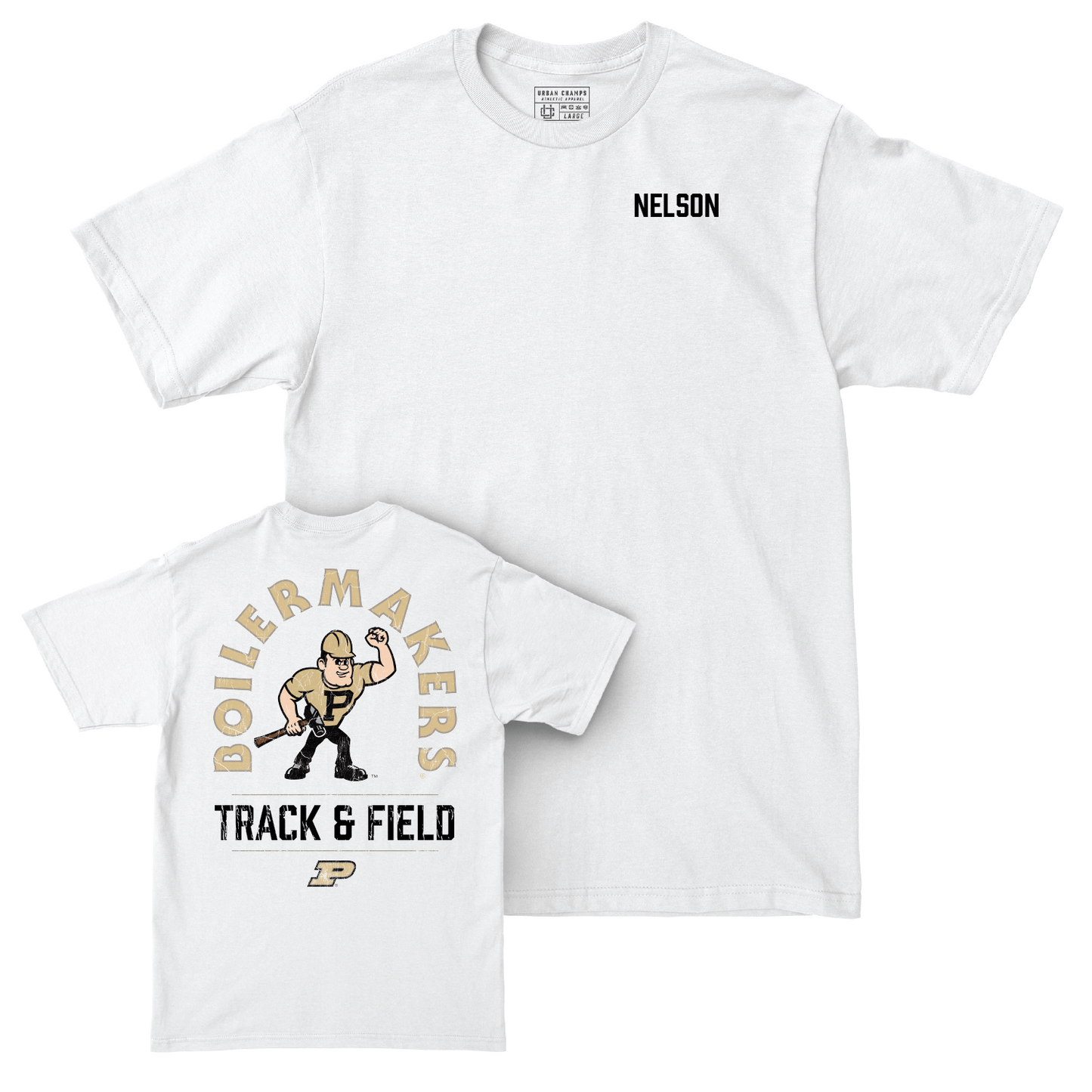 Track & Field White Mascot Comfort Colors Tee - Jaecy Nelson Youth Small