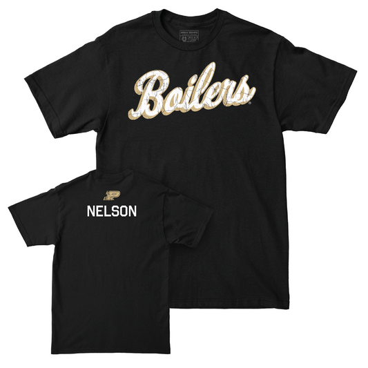Track & Field Black Script Tee - Jaecy Nelson Youth Small