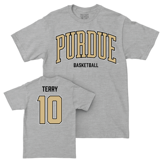 Women's Basketball Sport Grey Arch Tee - Jeanae Terry | #10 Youth Small