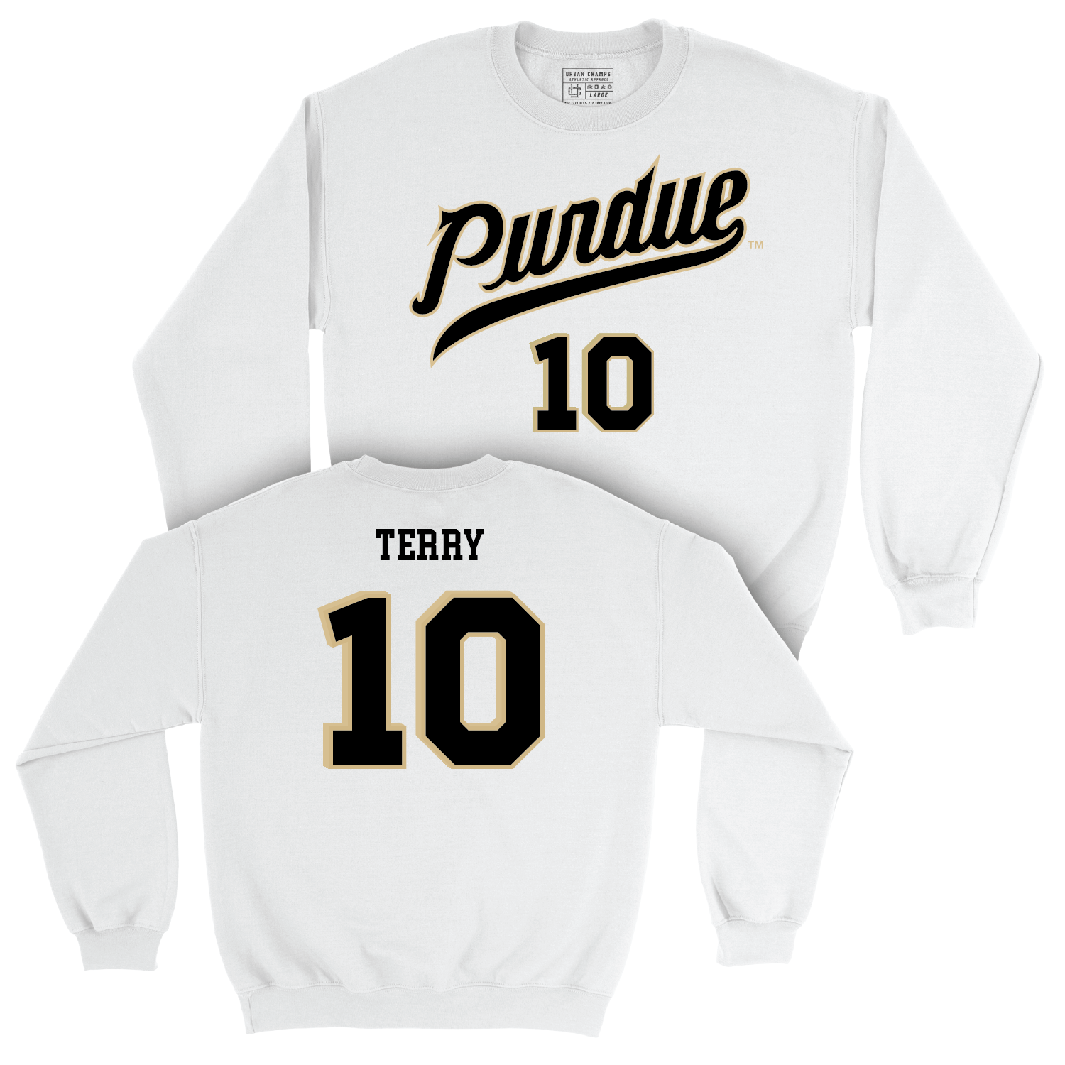 Women's Basketball White Shirsey Crew - Jeanae Terry | #10 Youth Small