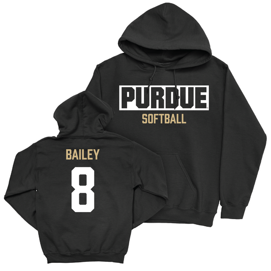 Softball Black Staple Hoodie - Kyndall Bailey | #8 Youth Small