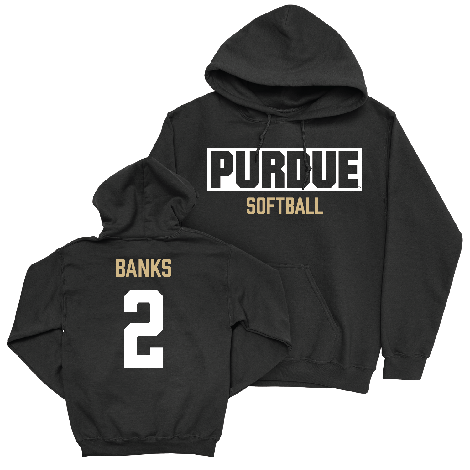 Softball Black Staple Hoodie - Khloe Banks | #2 Youth Small