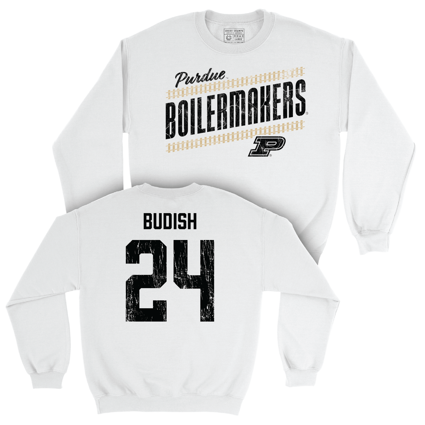 Women's Soccer White Slant Crew - Kayla Budish | #24 Youth Small