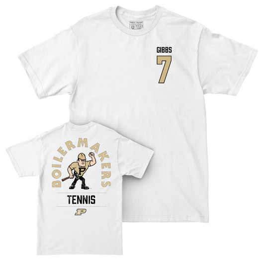 Women's Tennis White Mascot Comfort Colors Tee - Kennedy Gibbs | #7 Youth Small