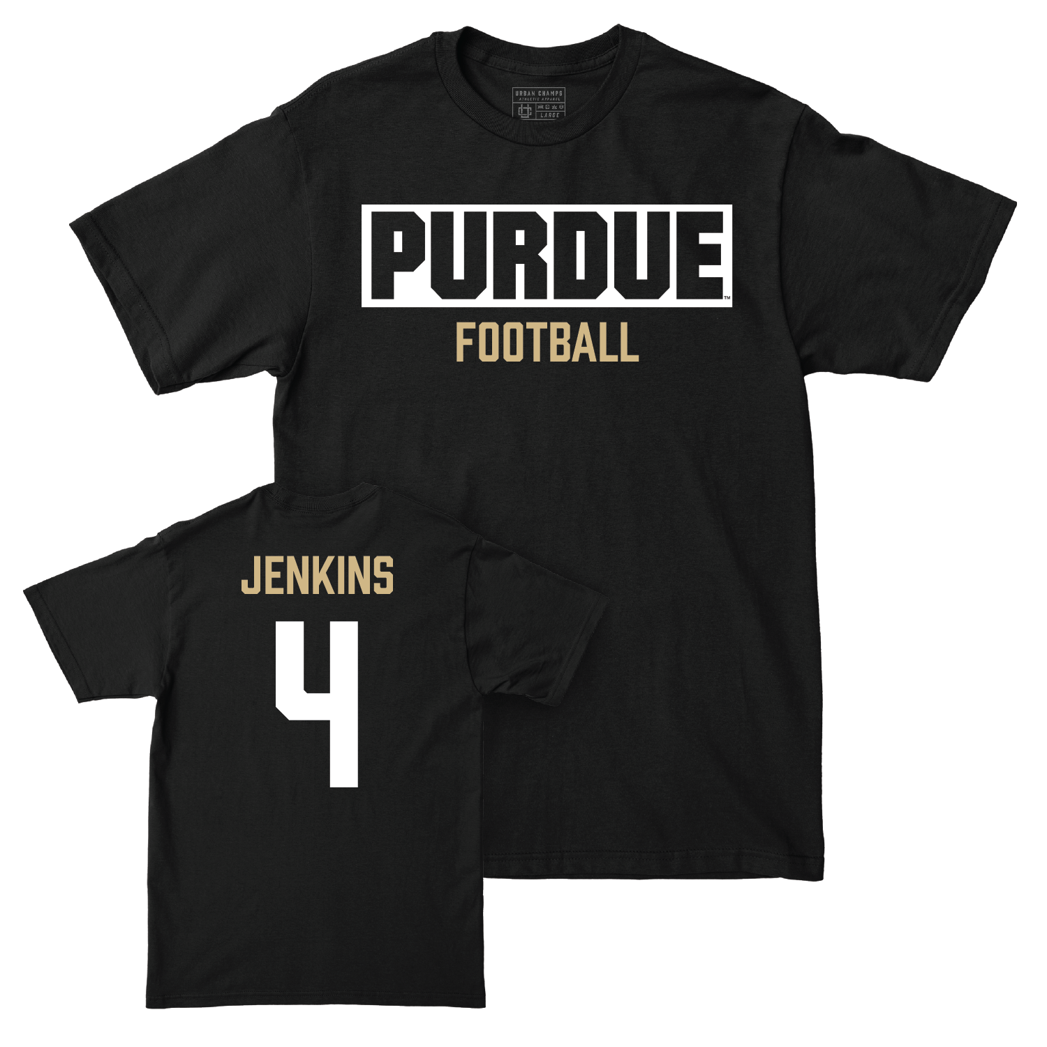 Football Black Staple Tee - Kydran Jenkins | #4 Youth Small