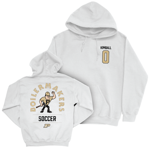Women's Soccer White Mascot Hoodie - Kailey Kimball | #0 Youth Small