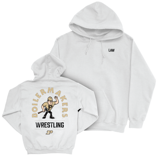 Wrestling White Mascot Hoodie - Kade Law Youth Small