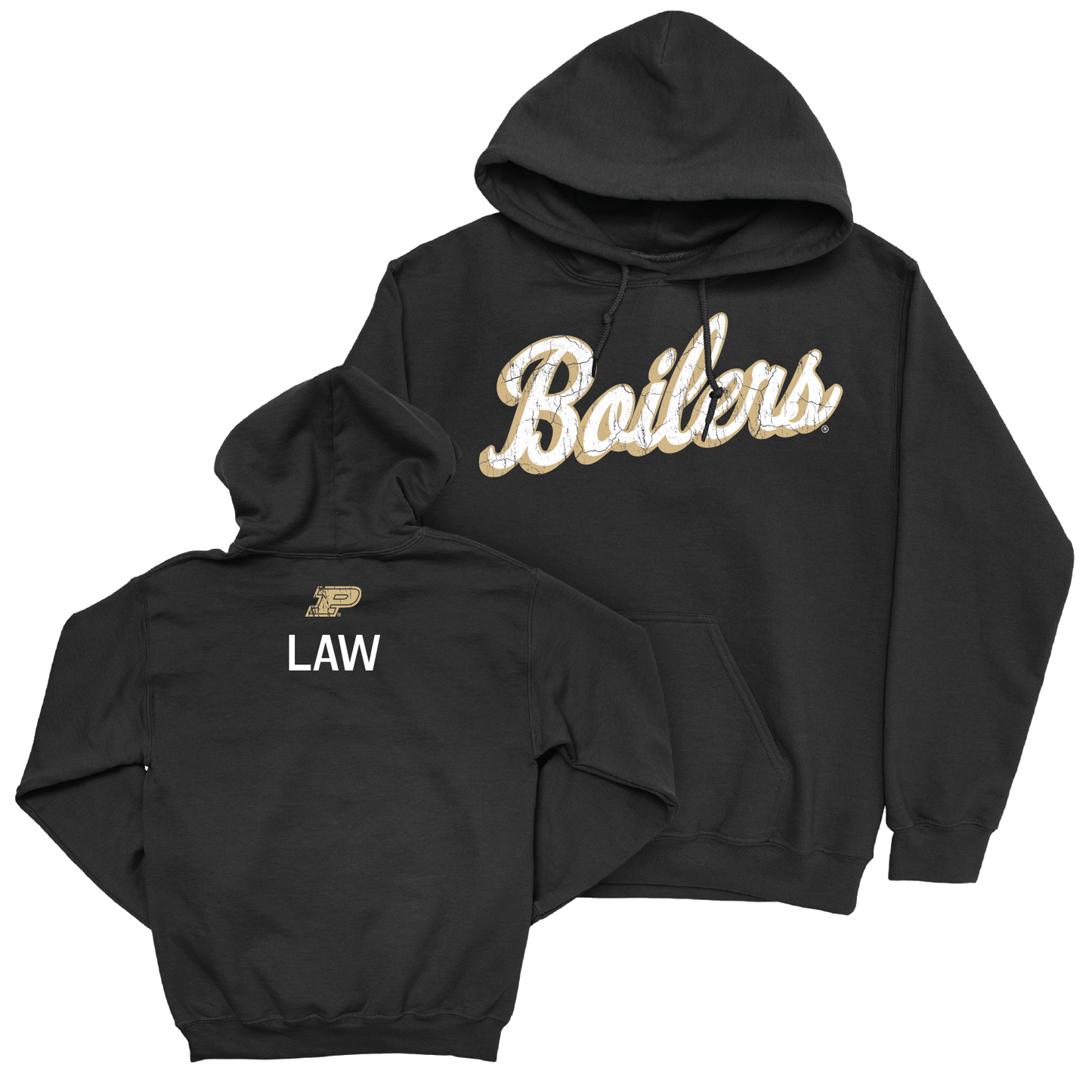 Wrestling Black Script Hoodie - Kade Law Youth Small