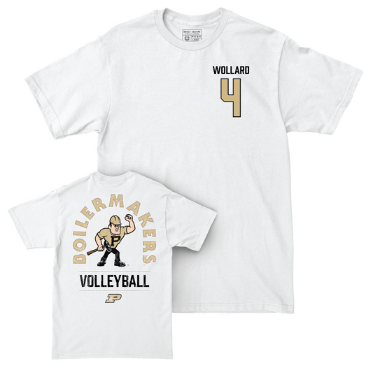 Women's Volleyball White Mascot Comfort Colors Tee - Kenna Wollard | #4 Youth Small