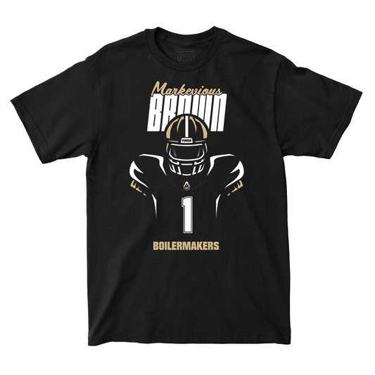 Silhouette Black Football Tee - Markevious Brown | #1 Youth Small / Markevious Brown | #1