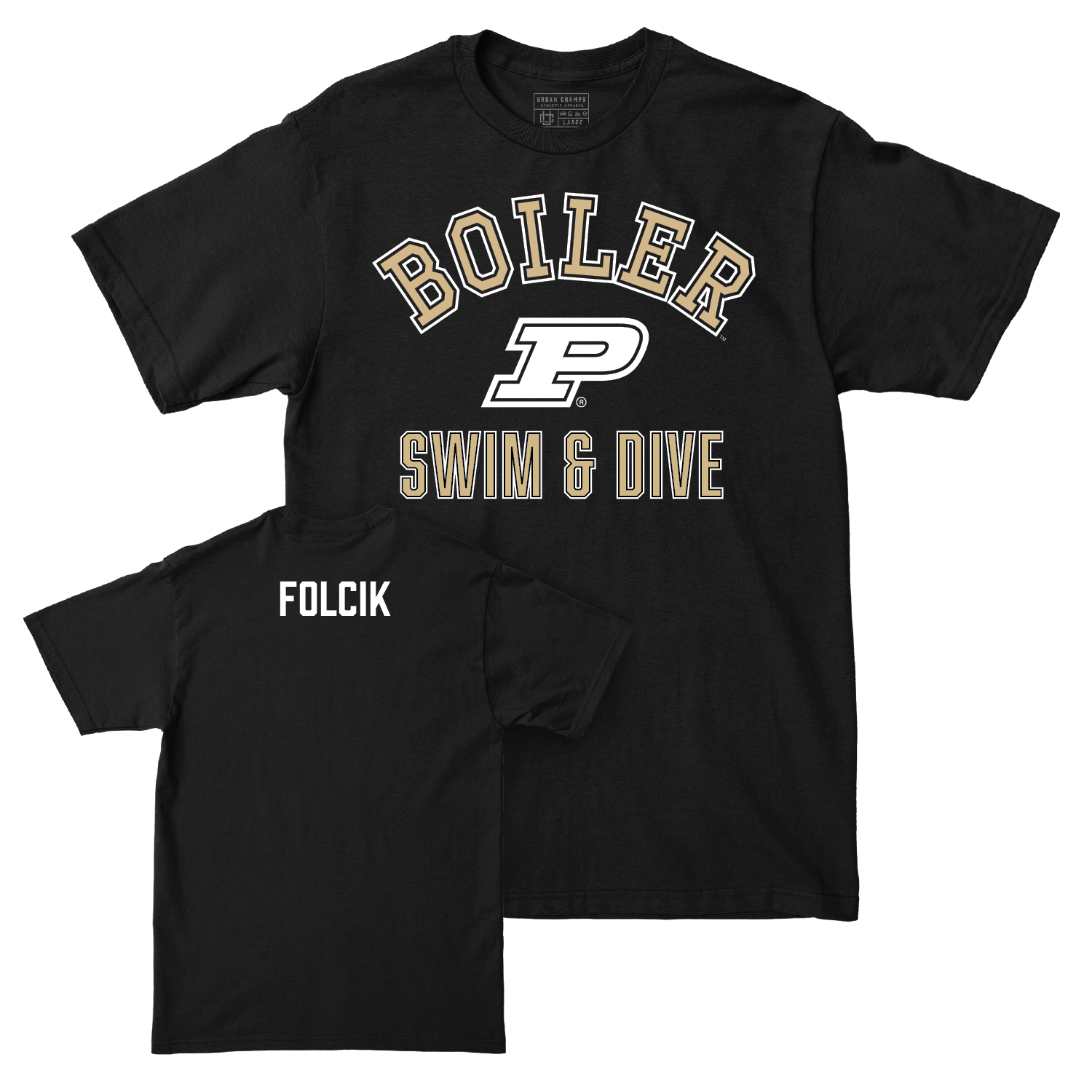 Swim & Dive Black Classic Tee - Masy Folcik Youth Small