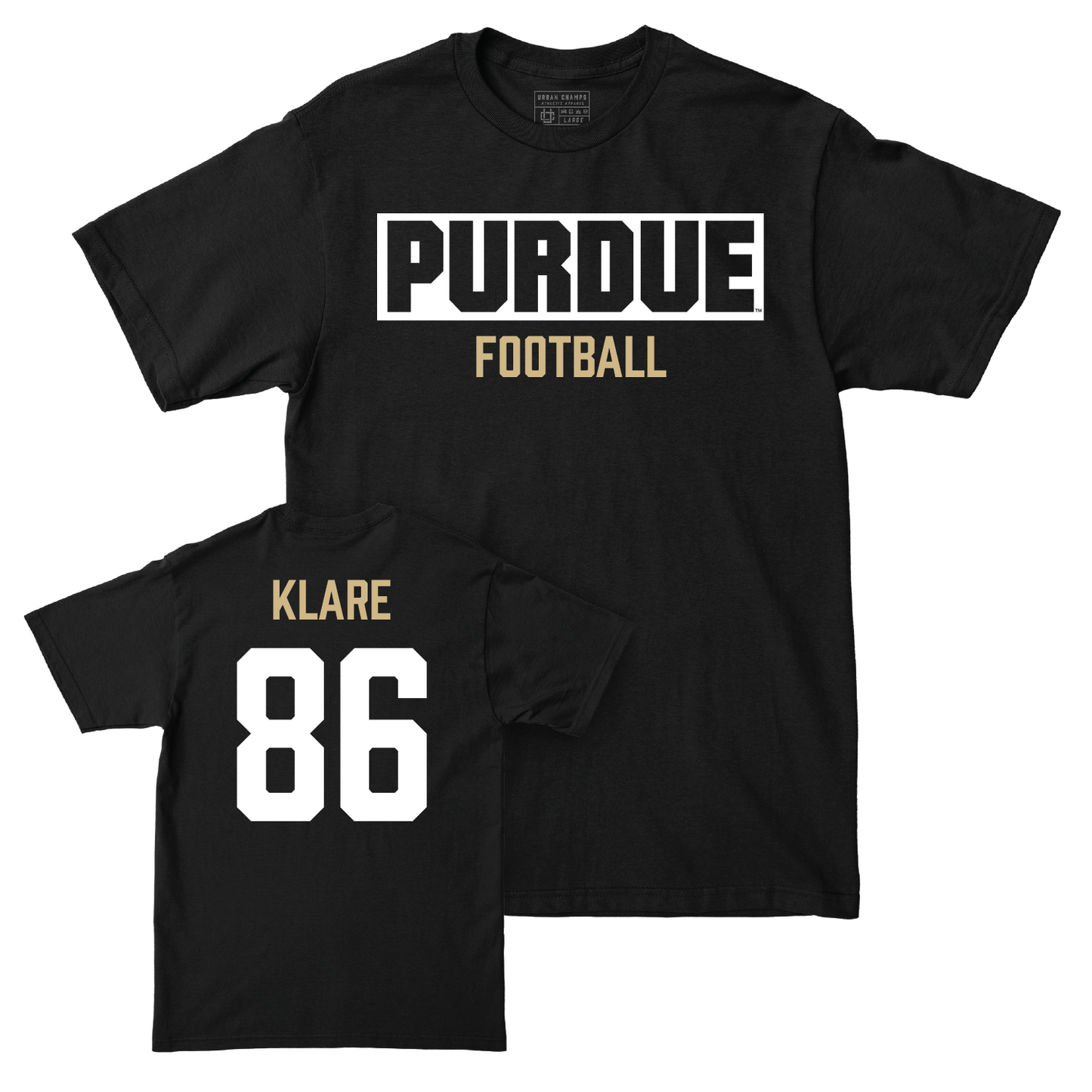 Football Black Staple Tee - Max Klare | #86 Youth Small