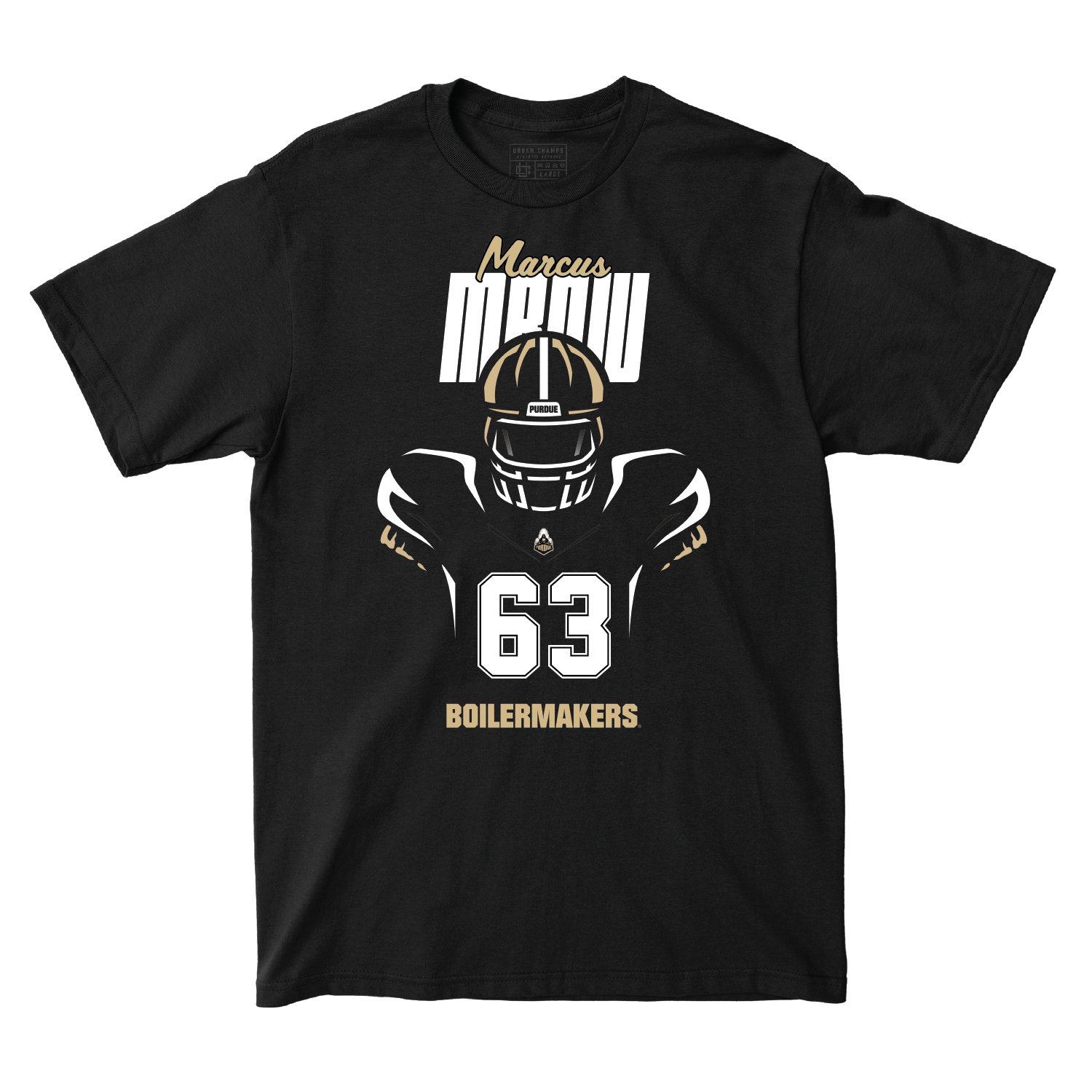 Silhouette Black Football Tee - Marcus Mbow | #63 Youth Small / Marcus Mbow | #63