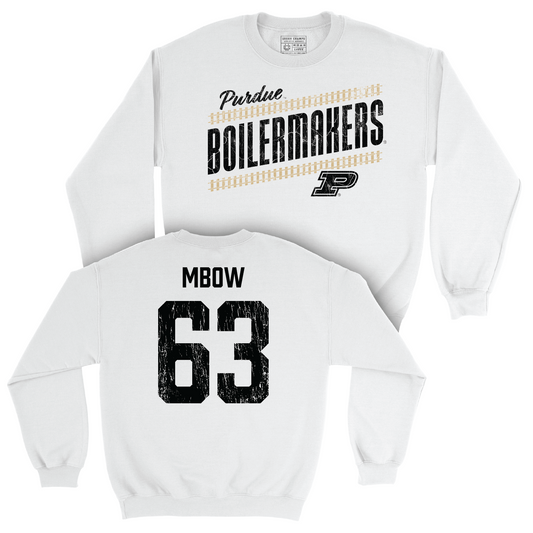 Football White Slant Crew - Marcus Mbow | #63 Youth Small