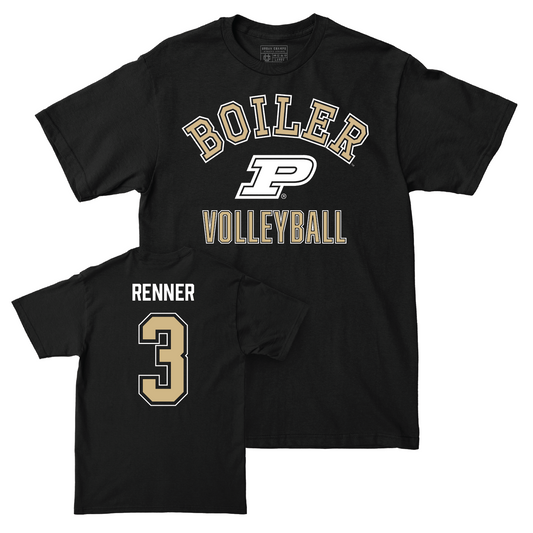 Women's Volleyball Black Classic Tee - Megan Renner | #3 Youth Small