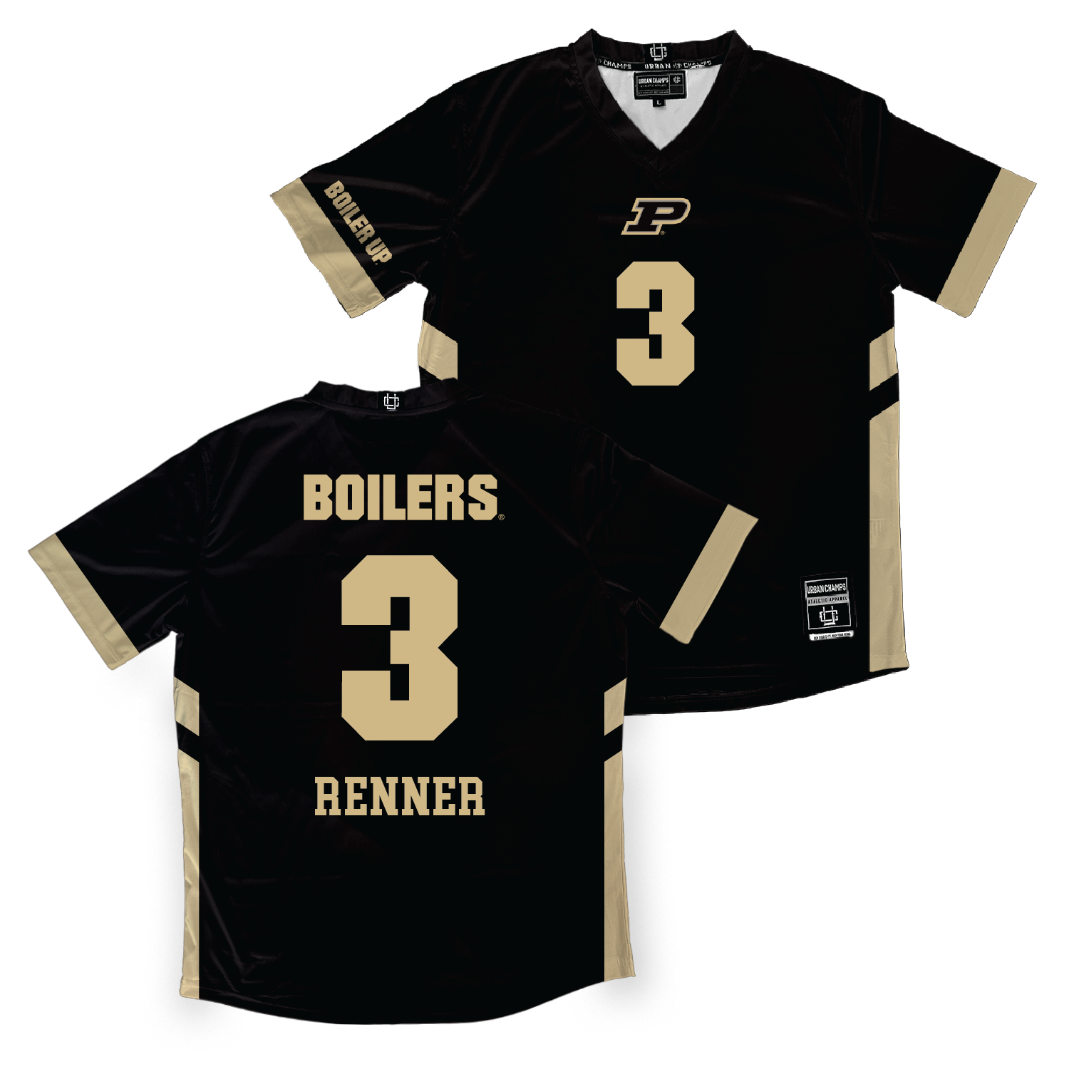 Black Purdue Women's Volleyball Jersey - Megan Renner | #3 Youth Small