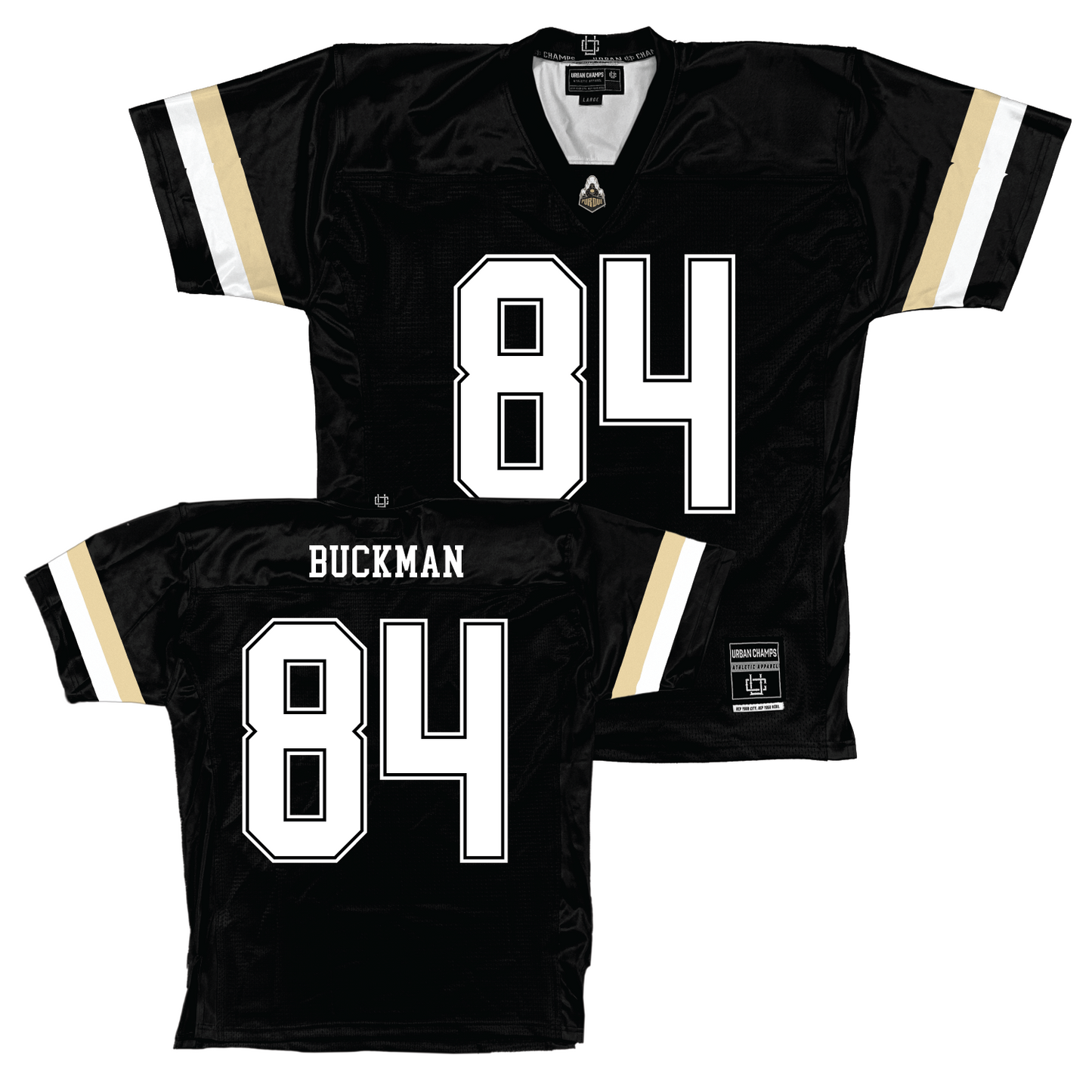 Purdue Black Football Jersey - Nolan Buckman | #84 Youth Small