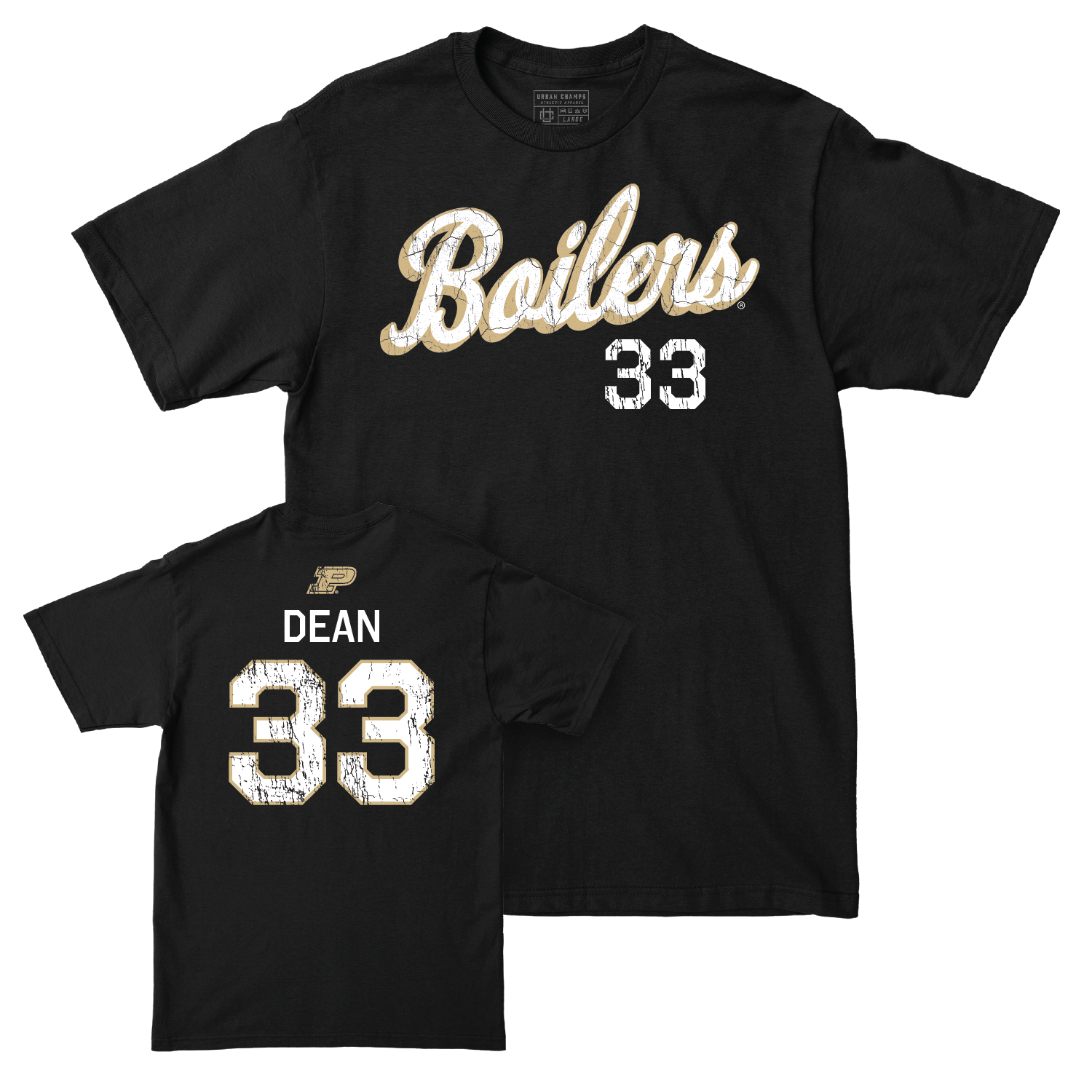 Baseball Black Script Tee - Parker Dean | #33 Youth Small