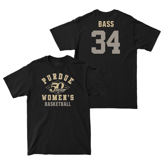 50th Anniversary Women's Basketball Diamond Black Tee - Reagan Bass Small