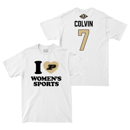 50th Anniversary Women's Volleyball Love Sports White Comfort Colors Tee - Raven Colvin | #7 Small