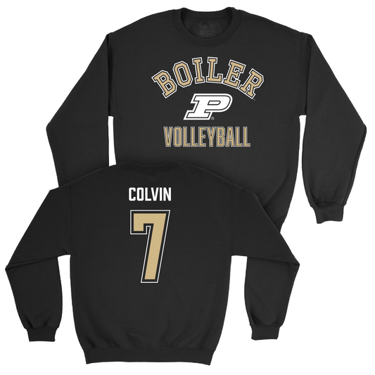 Women's Volleyball Black Classic Crew - Raven Colvin | #7 Youth Small
