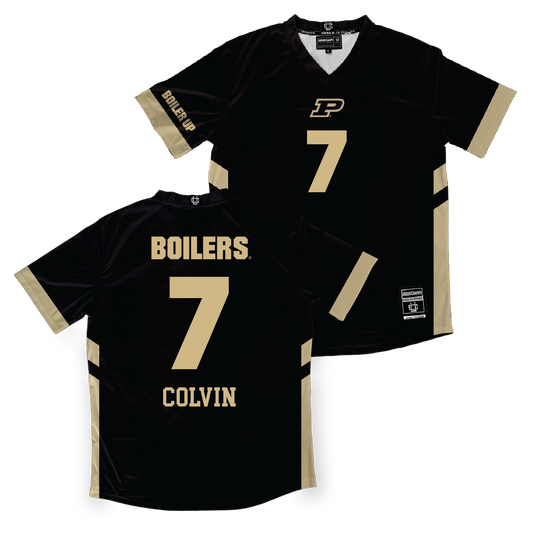Black Purdue Women's Volleyball Jersey - Raven Colvin | #7 Youth Small