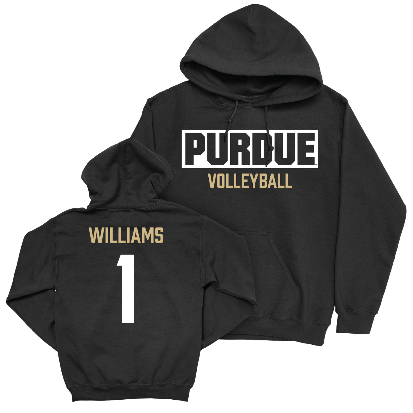 Women's Volleyball Black Staple Hoodie - Rachel Williams | #1 Youth Small