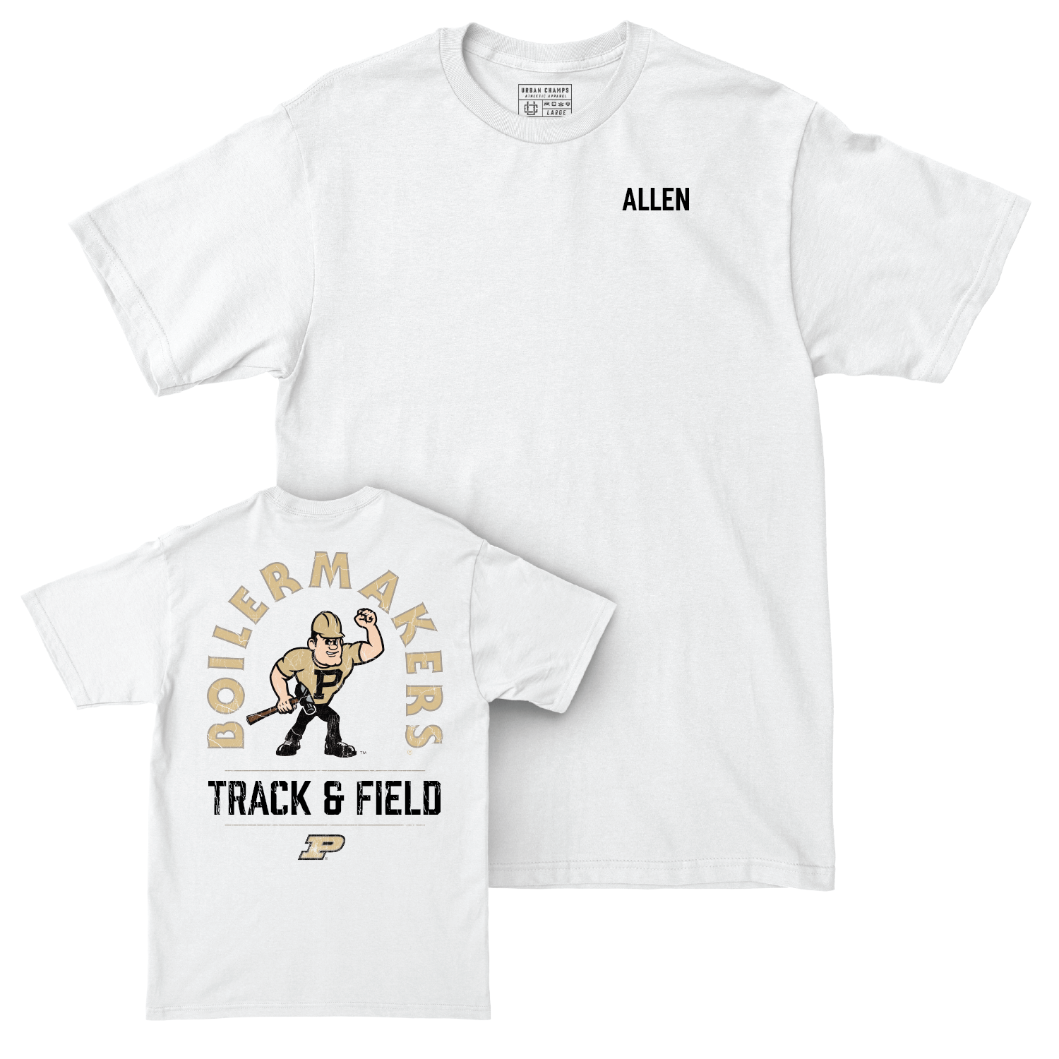 Track & Field White Mascot Comfort Colors Tee - Seth Allen Youth Small