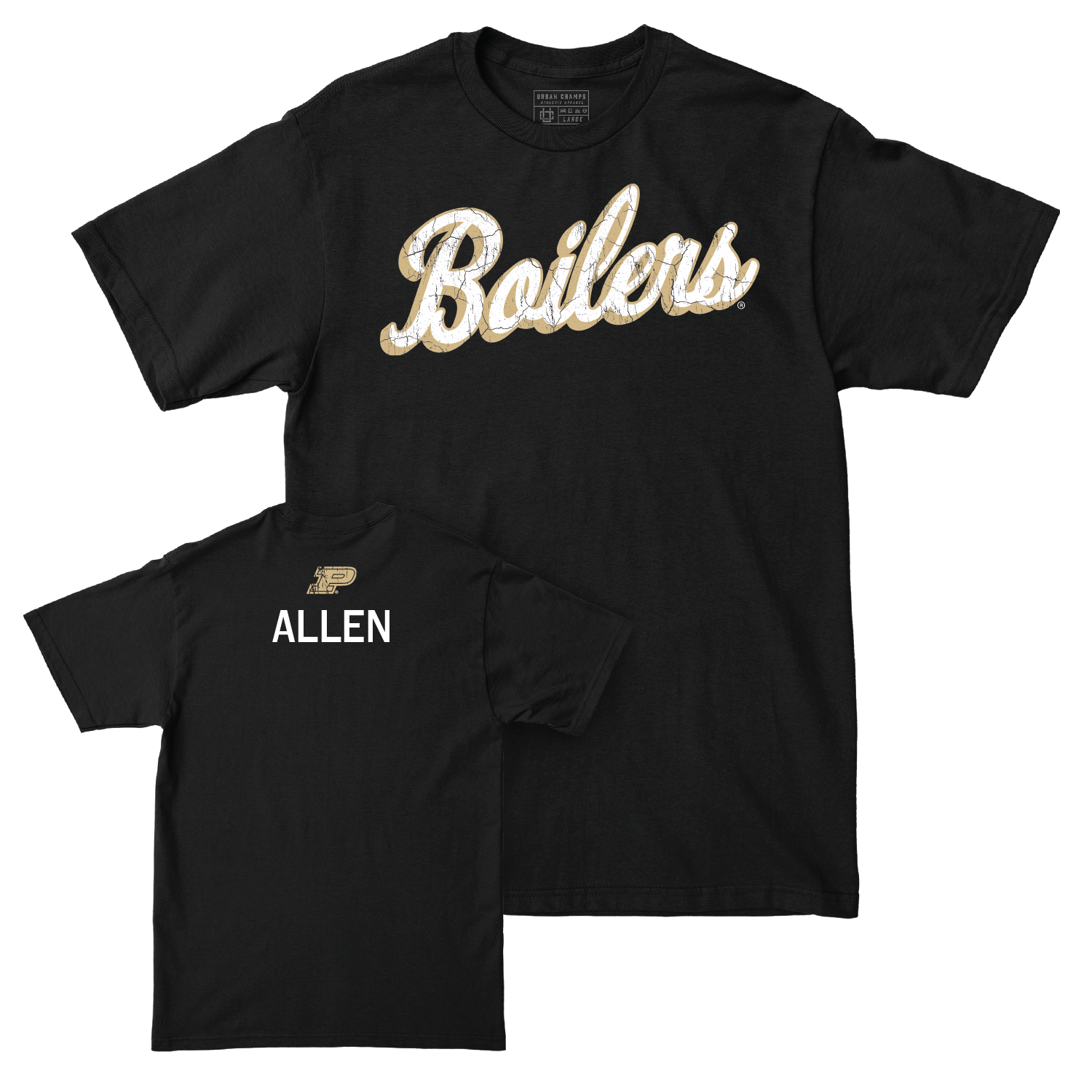 Track & Field Black Script Tee - Seth Allen Youth Small