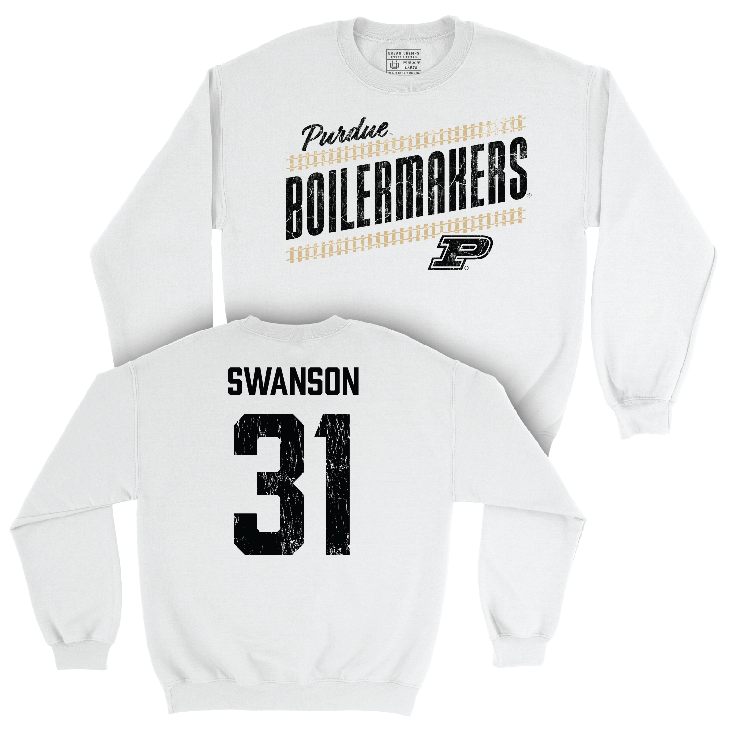 Women's Basketball White Slant Crew - Sophie Swanson | #31 Youth Small