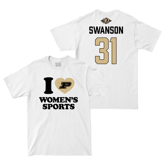 50th Anniversary Women's Basketball Love Sports White Comfort Colors Tee - Sophie Swanson | #31 Small