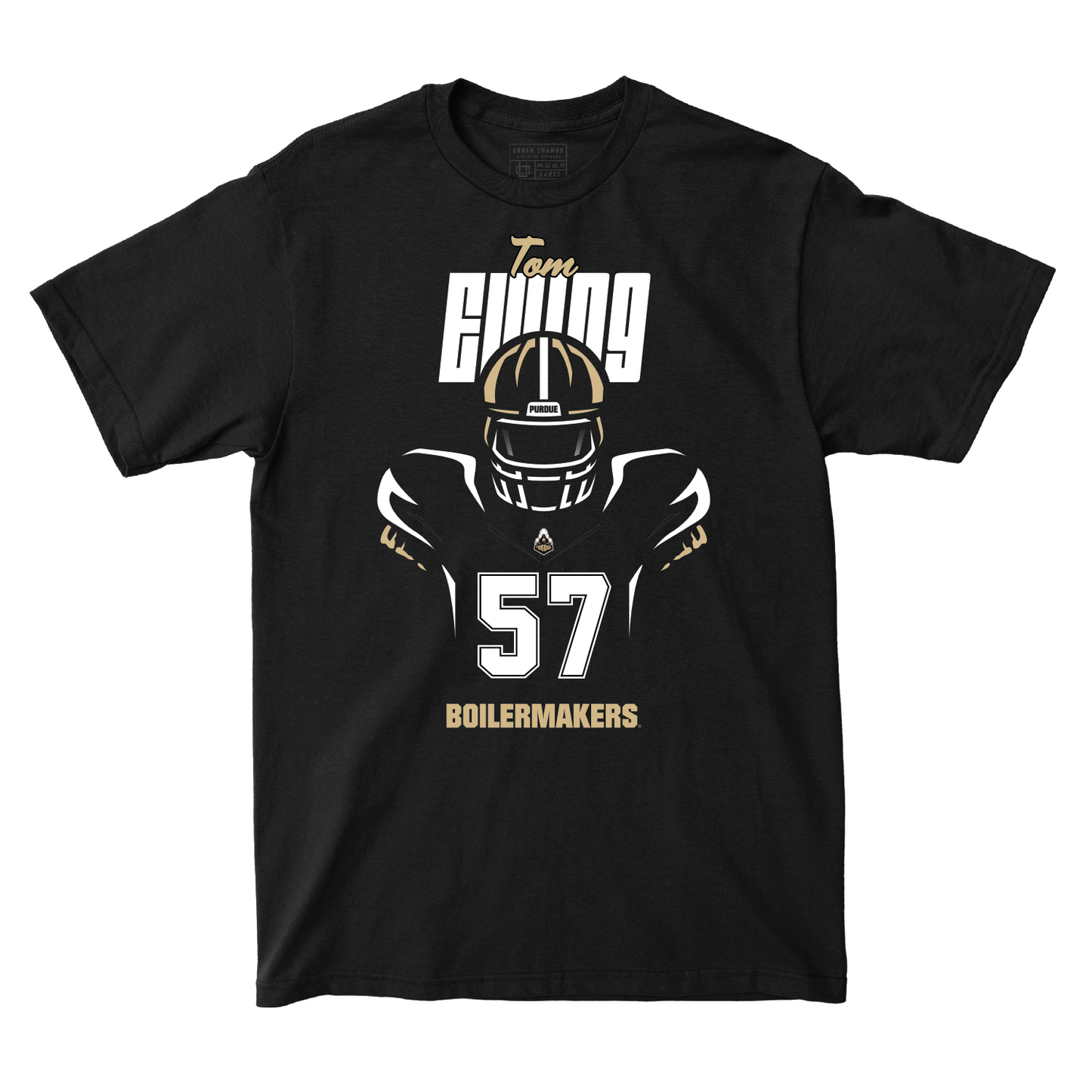 Silhouette Black Football Tee - Tom Ewing | #57 Youth Small / Tom Ewing | #57