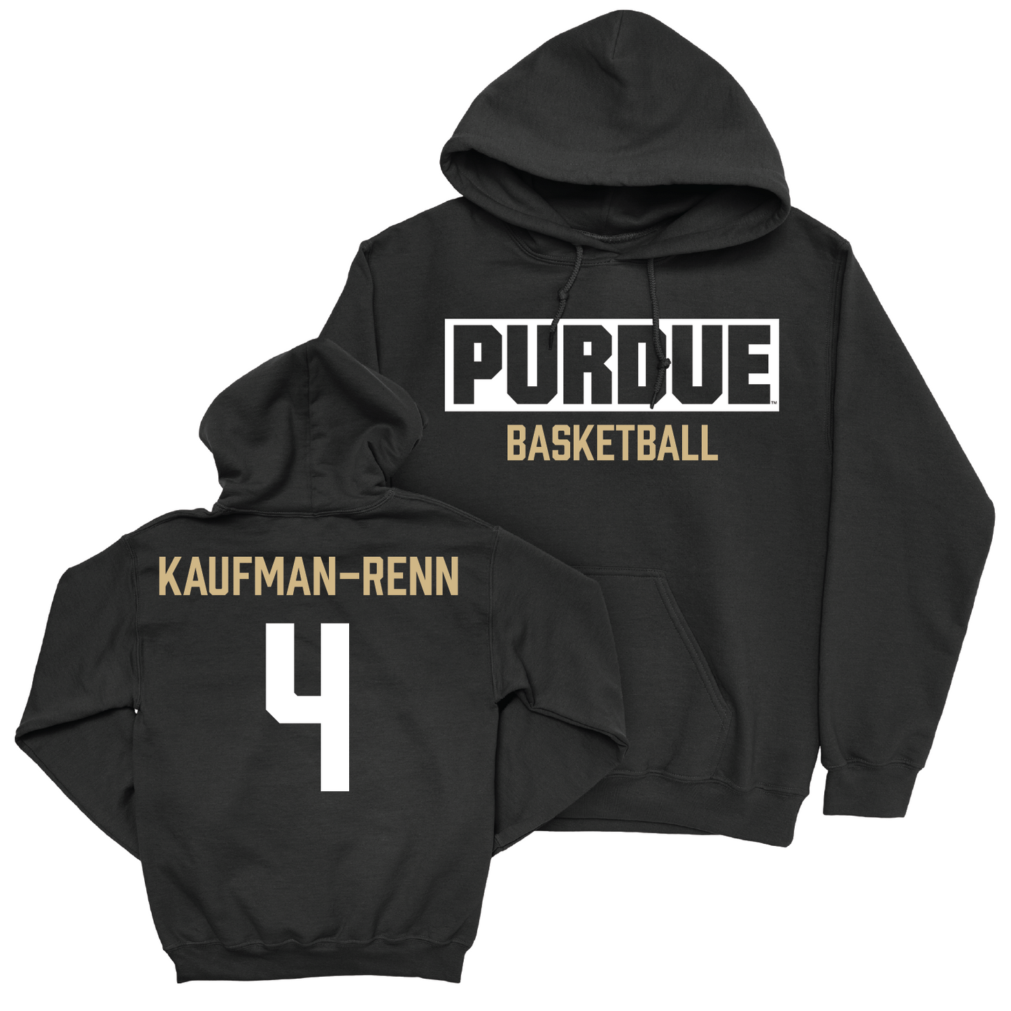 Men's Basketball Black Staple Hoodie - Trey Kaufman-Renn | #4 Youth Small