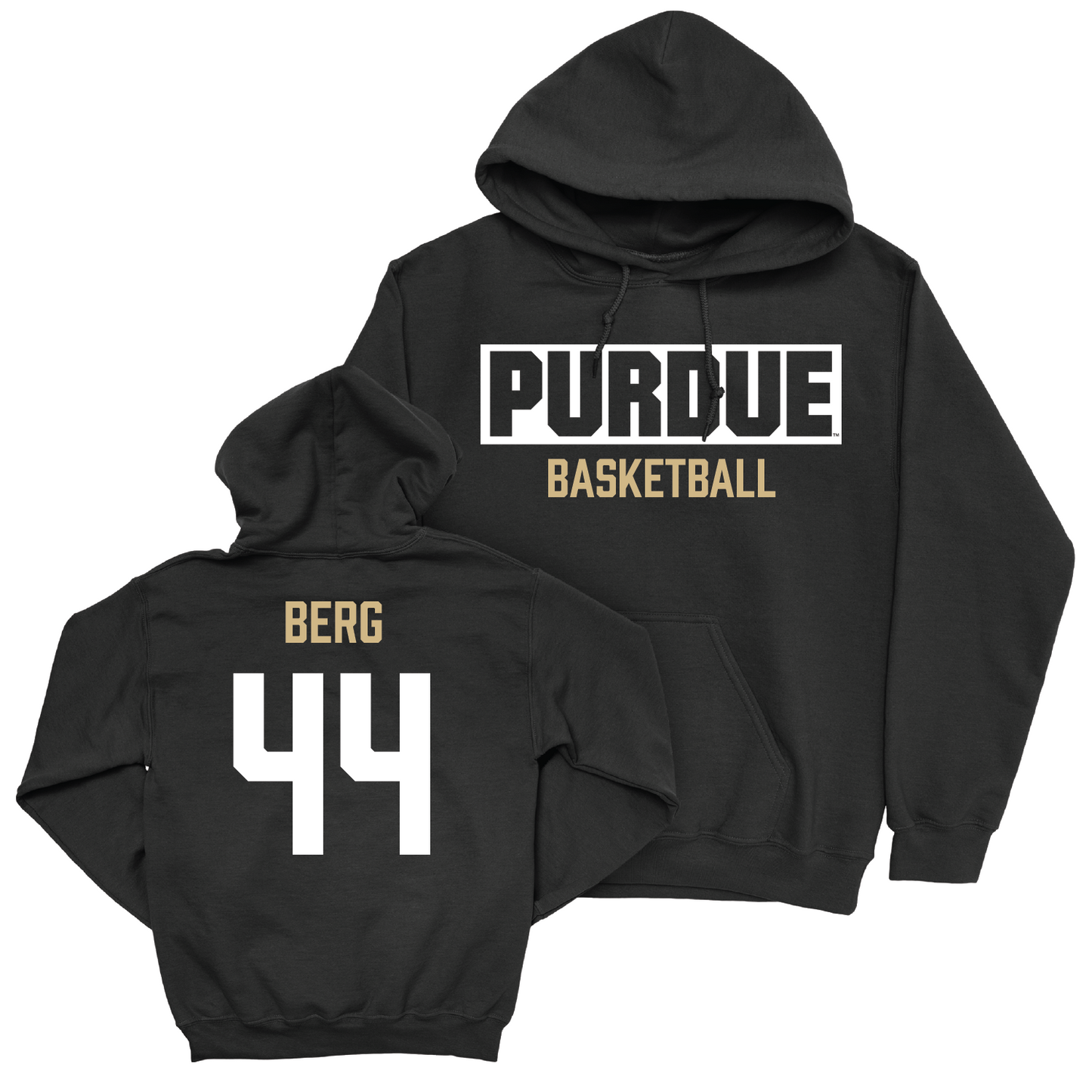 Men's Basketball Black Staple Hoodie - William Berg | #44 Youth Small