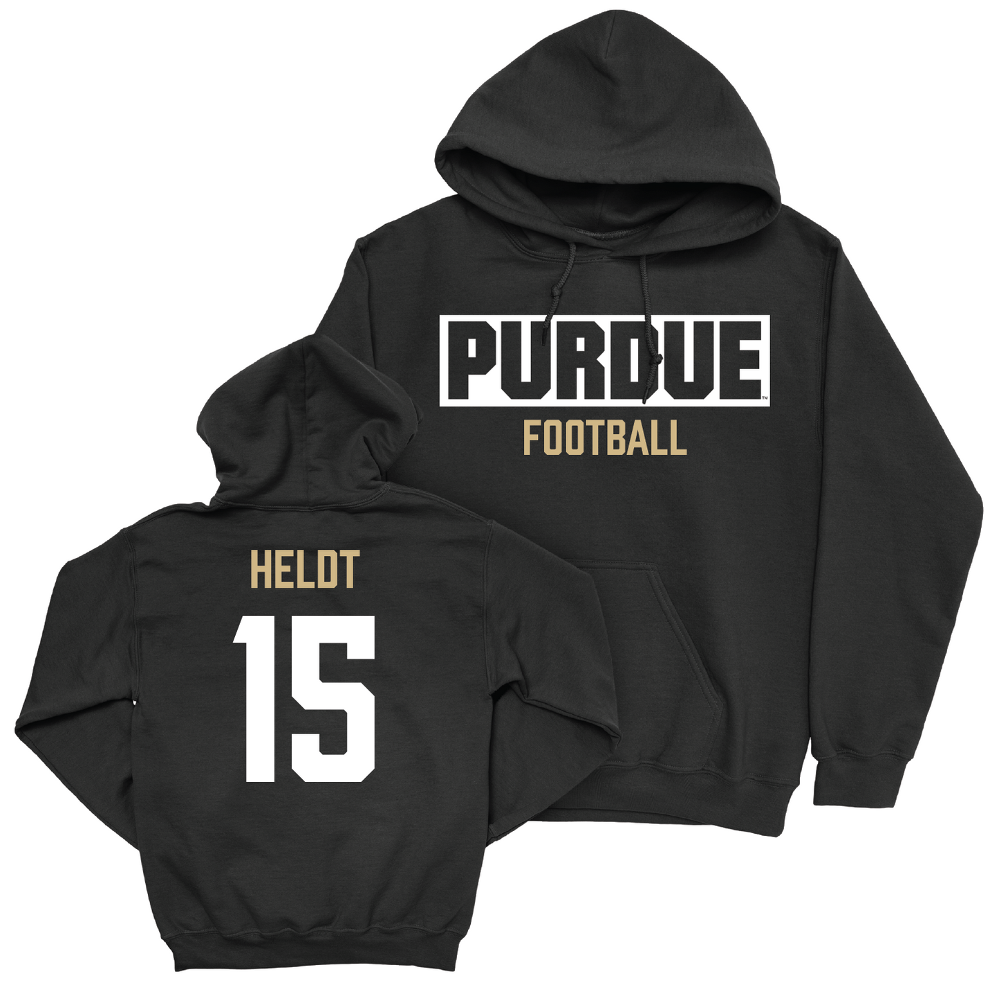 Football Black Staple Hoodie - Will Heldt | #15 Youth Small