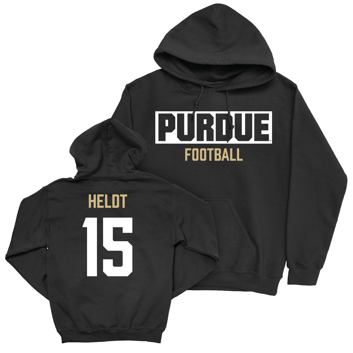 Football Black Staple Hoodie - Will Heldt | #15 Youth Small