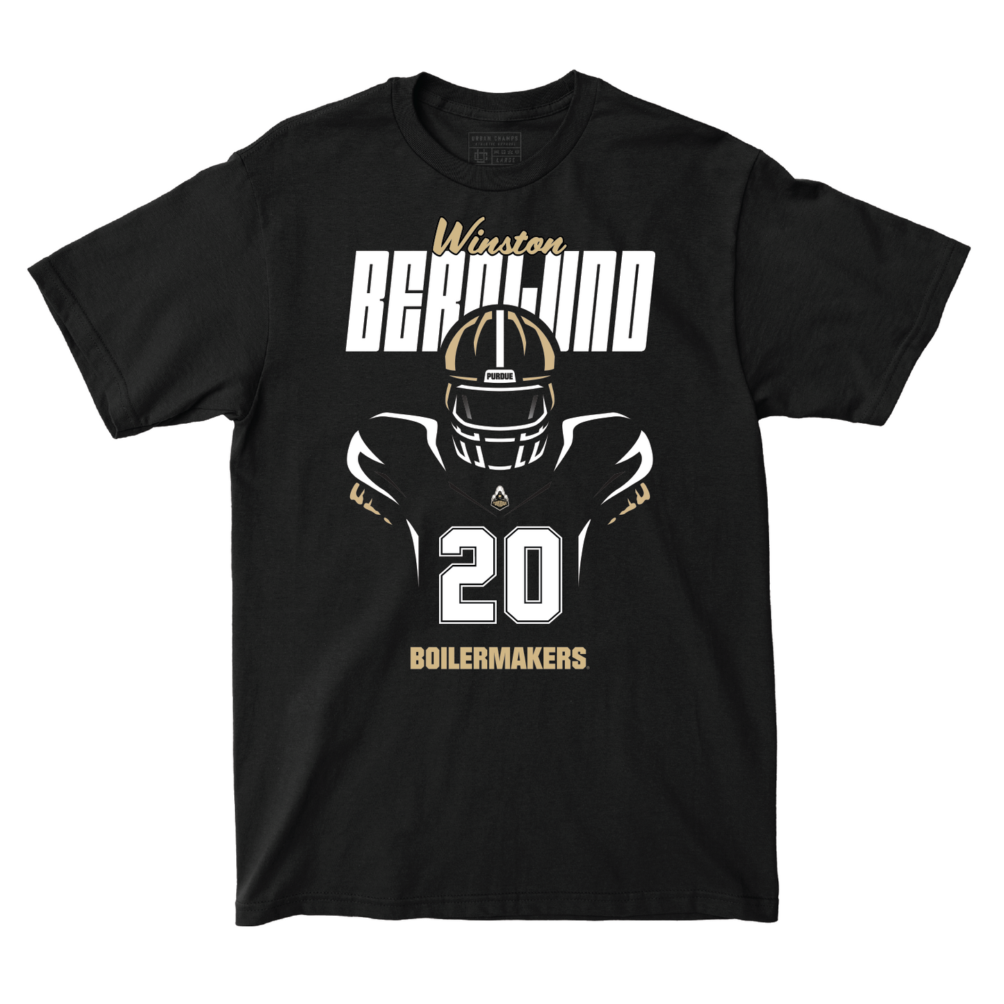 Silhouette Black Football Tee - Winston Berglund | #20 Youth Small / Winston Berglund | #20