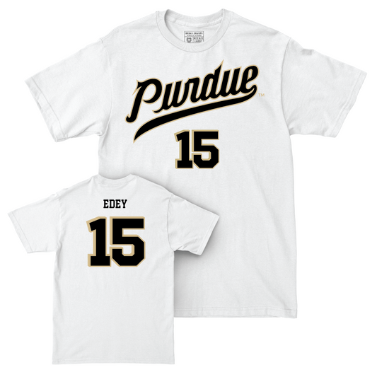 Men's Basketball White Shirsey Comfort Colors Tee - Zach Edey | #15 Youth Small