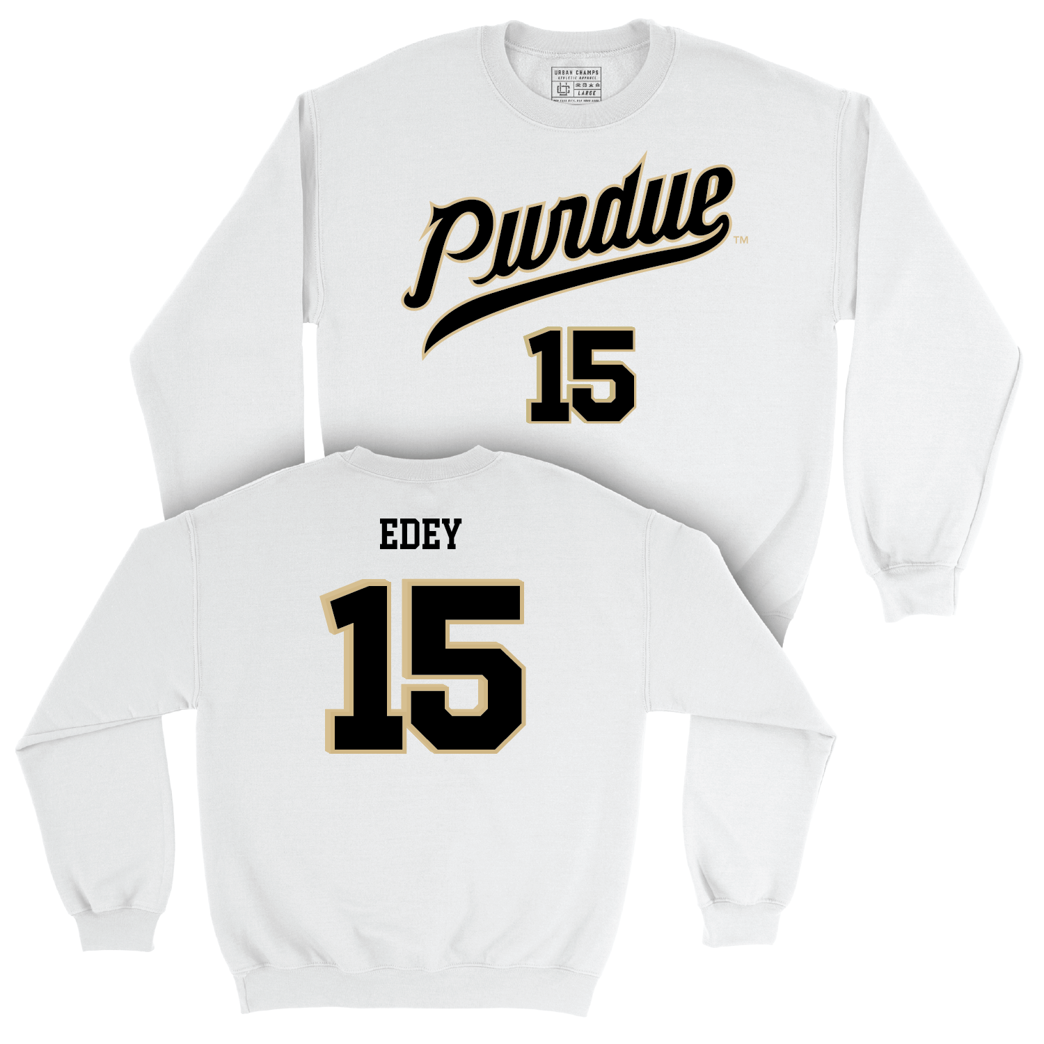 Men's Basketball White Shirsey Crew - Zach Edey | #15 Youth Small