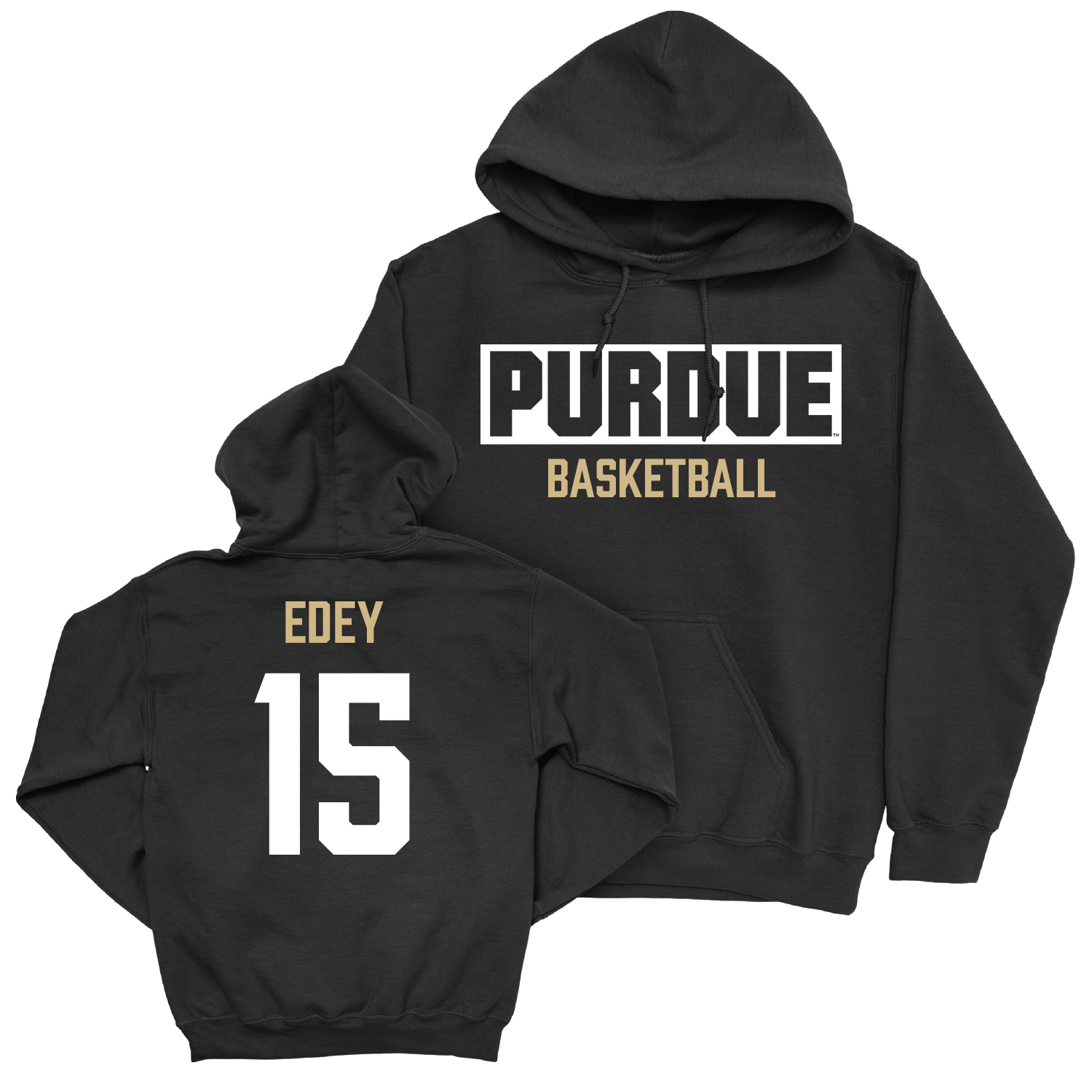 Men's Basketball Black Staple Hoodie - Zach Edey | #15 – The Purdue NIL ...