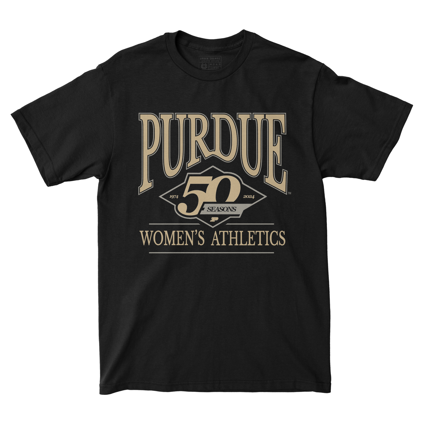 Purdue Women’s Athletics 50th Anniversary Diamond Black Tee