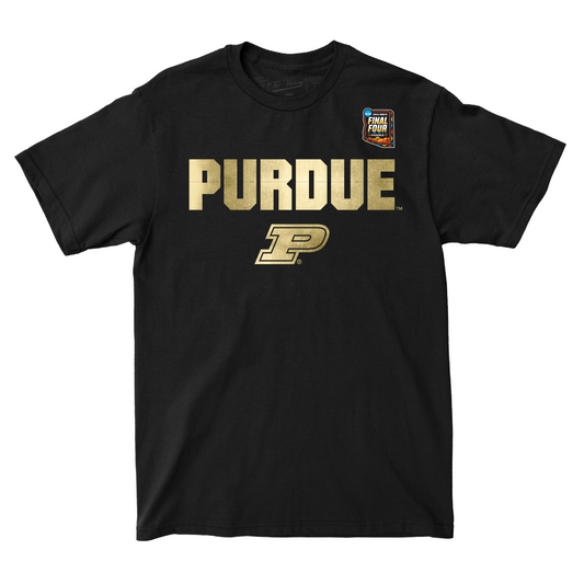 Purdue MBB 2024 Final Four Golden Print Black T-shirt by Retro Brand